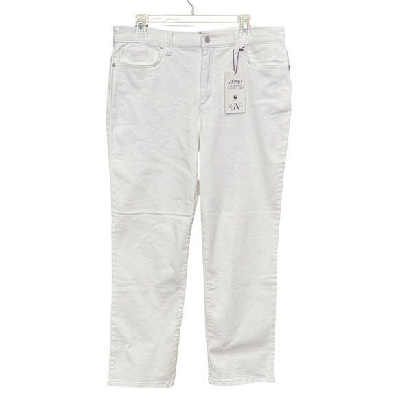 Gloria Vanderbilt Womens Slimming Amanda Jeans 14S Vintage White Cotton Blend - Picture 1 of 8